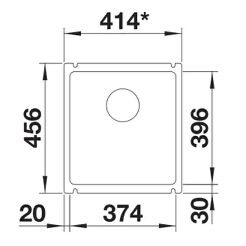Blanco SUBLINE 375-U 1 Bowl Undermount Ceramic Kitchen Sink With Manual InFino Waste - Crystal White - 523726 4 Blanco SUBLINE 375-U 1 Bowl Undermount Ceramic Kitchen Sink With Manual InFino Waste - Crystal White - 523726 - Image 2