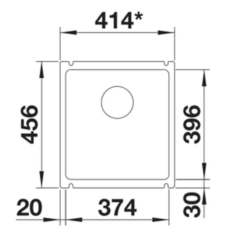 Blanco SUBLINE 375-U 1 Bowl Undermount Ceramic Kitchen Sink With Manual InFino Waste - Basalt - 523731 4 Blanco SUBLINE 375-U 1 Bowl Undermount Ceramic Kitchen Sink With Manual InFino Waste - Basalt - 523731 - Image 2