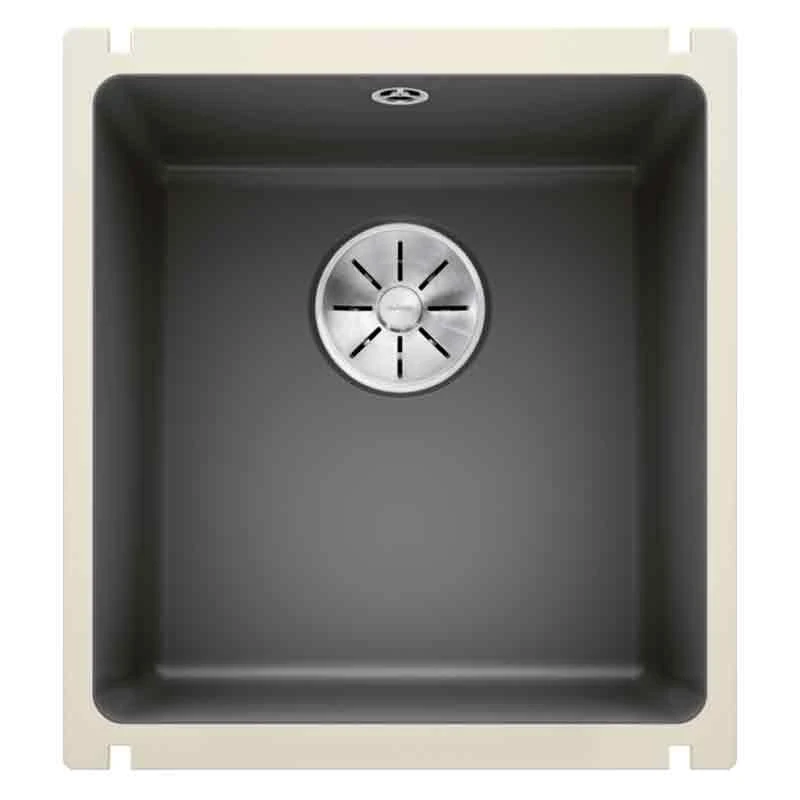 Blanco SUBLINE 375-U 1 Bowl Undermount Ceramic Kitchen Sink With Manual InFino Waste - Basalt - 523731 3 Blanco SUBLINE 375-U 1 Bowl Undermount Ceramic Kitchen Sink With Manual InFino Waste - Basalt - 523731