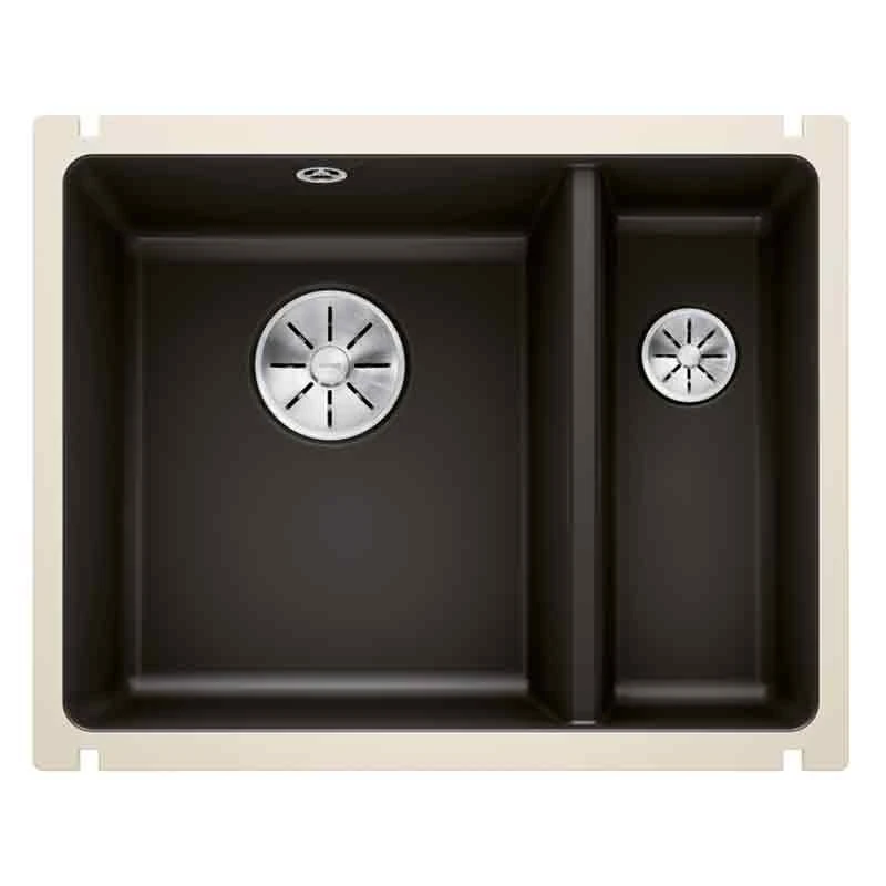 Blanco SUBLINE 350/150-U 1.5 LH Bowl Undermount Ceramic Kitchen Sink With Manual InFino Waste - Black - 523747 3 Blanco SUBLINE 350/150-U 1.5 LH Bowl Undermount Ceramic Kitchen Sink With Manual InFino Waste - Black - 523747