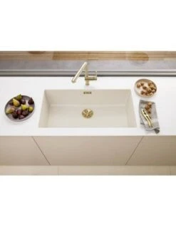 Blanco Infino Waste And Overflow Single Bowl - Satin Gold - 203476 -Best Kitchen Items blanco 203476 lifestyle1