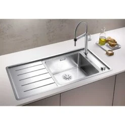 Blanco ANDANO XL 6 S-IF 1 Bowl Inset Stainless Steel Kitchen Sink With Remote Control InFino Drain System - Satin Polish - 522999