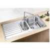 Blanco DINAS 6 S 1.5 Bowl Inset Stainless Steel Reversible Kitchen Sink - Brushed Finish - 523375