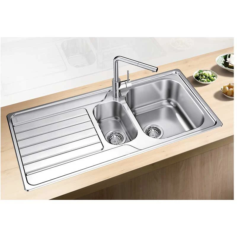 Blanco DINAS 6 S 1.5 Bowl Inset Stainless Steel Reversible Kitchen Sink - Brushed Finish - 523375 3 Blanco DINAS 6 S 1.5 Bowl Inset Stainless Steel Reversible Kitchen Sink - Brushed Finish - 523375