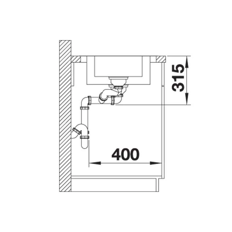 Blanco DINAS 6 S 1.5 Bowl Inset Stainless Steel Reversible Kitchen Sink - Brushed Finish - 523375 6 Blanco DINAS 6 S 1.5 Bowl Inset Stainless Steel Reversible Kitchen Sink - Brushed Finish - 523375 - Image 4