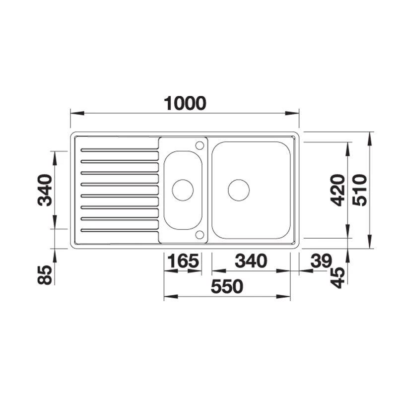 Blanco CLASSIC Pro 6S-IF Stainless Steel 1.5 Bowl Inset Reversible Kitchen Sink With Drain Remote Control - Satin Polish - 523665 7 Blanco CLASSIC Pro 6S-IF Stainless Steel 1.5 Bowl Inset Reversible Kitchen Sink With Drain Remote Control - Satin Polish - 523665 - Image 5