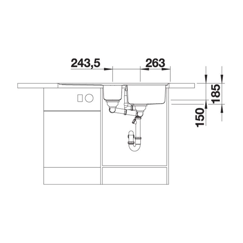 Blanco CLASSIC Pro 6S-IF Stainless Steel 1.5 Bowl Inset Reversible Kitchen Sink With Drain Remote Control - Satin Polish - 523665 8 Blanco CLASSIC Pro 6S-IF Stainless Steel 1.5 Bowl Inset Reversible Kitchen Sink With Drain Remote Control - Satin Polish - 523665 - Image 6