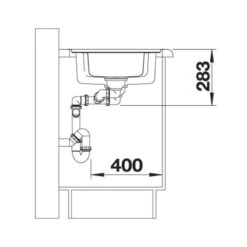 Blanco CLASSIC Pro 6S-IF Stainless Steel 1.5 Bowl Inset Reversible Kitchen Sink With Drain Remote Control - Satin Polish - 523665 18 Blanco CLASSIC Pro 6S-IF Stainless Steel 1.5 Bowl Inset Reversible Kitchen Sink With Drain Remote Control - Satin Polish - 523665 -Best Kitchen Items blanco 523665 side view dimensions