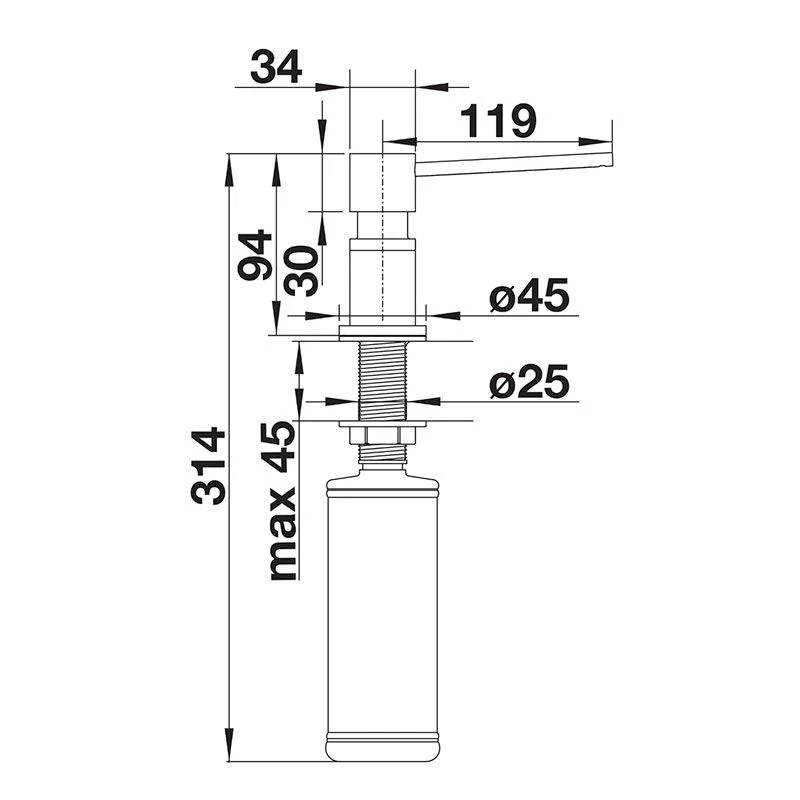 Blanco LATO Soap Dispenser - Volcano Grey - 526954 4 Blanco LATO Soap Dispenser - Volcano Grey - 526954 - Image 2