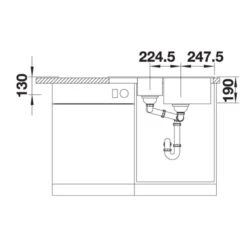 Blanco Legra 6 S Compact Silgranit 1.5 Bowl Inset Reversible Kitchen Sink - Soft White - 527087 -Best Kitchen Items blanco 527087 front view