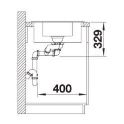 Blanco Legra 6 S Compact Silgranit 1.5 Bowl Inset Reversible Kitchen Sink - Soft White - 527087 -Best Kitchen Items blanco 527087 side view