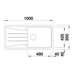 Blanco Sona XL 6 S Silgranit 1 Bowl Inset Reversible Kitchen Sink - Soft White - 527158 -Best Kitchen Items blanco 527158 dimensions