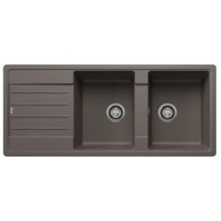 Blanco Legra 8 S Silgranit 2 Bowl Inset Reversible Kitchen Sink - Volcano Grey - 527273