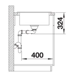 Blanco Legra 8 S Silgranit 2 Bowl Inset Reversible Kitchen Sink - Volcano Grey - 527273 -Best Kitchen Items blanco 527273 side view