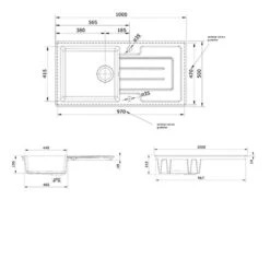 Rangemaster Austell 1.5 Bowl Fire Clay Ceramic Kitchen Sink - White - CAU10102WH/ 7 Rangemaster Austell 1.5 Bowl Fire Clay Ceramic Kitchen Sink - White - CAU10102WH/ -Best Kitchen Items c a cau10102wh 3