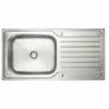 Prima Deep 1 Bowl & Drainer Inset Polished Steel Kitchen Sink - CPR030 1 Prima Deep 1 Bowl & Drainer Inset Polished Steel Kitchen Sink - CPR030 -Best Kitchen Items c p cpr030
