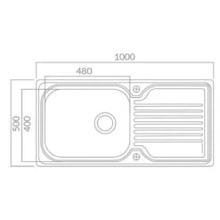 Prima Deep 1 Bowl & Drainer Inset Polished Steel Kitchen Sink - CPR030 -Best Kitchen Items c p cpr030 dimensions