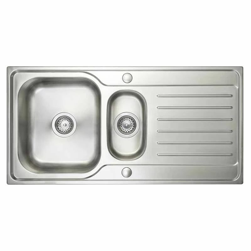 Prima Deep 1.5 Bowl & Drainer Inset Polished Steel Kitchen Sink - CPR032 3 Prima Deep 1.5 Bowl & Drainer Inset Polished Steel Kitchen Sink - CPR032