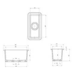 Rangemaster Rustique 234x460 0.5 Bowl Fire Clay Ceramic Kitchen Sink - White - CRUB1740WH/ -Best Kitchen Items c r crub1740wh 3
