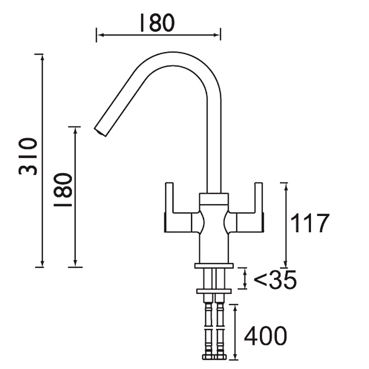 Bristan Cashew Easyfit Monobloc Sink Mixer, Chrome - CSH EFSNK C 4 Bristan Cashew Easyfit Monobloc Sink Mixer, Chrome - CSH EFSNK C - Image 2