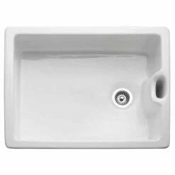 Rangemaster Classic Belfast 1 Bowl Fire Clay Ceramic Kitchen Sink - White - CCBL595WH/