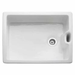 Rangemaster Farmhouse Belfast 1 Bowl Fire Clay Ceramic Kitchen Sink - White - CFBL595WH/