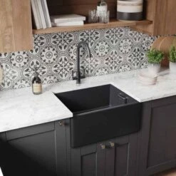 Best Kitchen Items 22 Rangemaster Grange 1 Bowl Fire Clay Ceramic Kitchen Sink - Matt Black - CGR595MB/