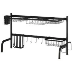 HOMCOM 2 Tier Adjustable Over The Sink Dish Drainer - Black - 801-286V00BK 15 HOMCOM 2 Tier Adjustable Over The Sink Dish Drainer - Black - 801-286V00BK -Best Kitchen Items df5daa188d6780b46.jpg