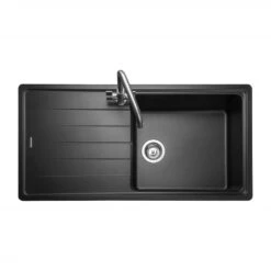 Rangemaster Elements 1 Bowl Igneous Granite Kitchen Sink - Ash Black - ELE1051AS/
