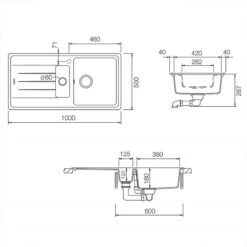 Rangemaster Elements 1.5 Bowl Igneous Granite Kitchen Sink - Stone - ELE1052SN/ -Best Kitchen Items e l ele1052sn 3