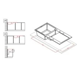 Reginox EASY 475 Elleci 1.5 Bowl Granite Kitchen Sink - Titanium - EASY 475 TT -Best Kitchen Items easy 475 1 1