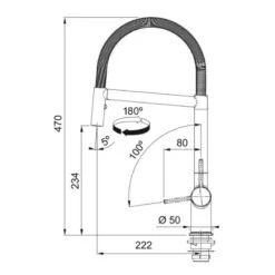 Franke Active Semi-Pro Single Lever Pull Out Nozzle Tap - Matt Black - 115.0653.409 -Best Kitchen Items f r franke active 1150653409 dimensions