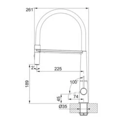 Franke Icon Semi-Pro Pull Out Nozzle Tap - Matt Black - 115.0690.598 -Best Kitchen Items f r franke icon 1150690598 dimensions