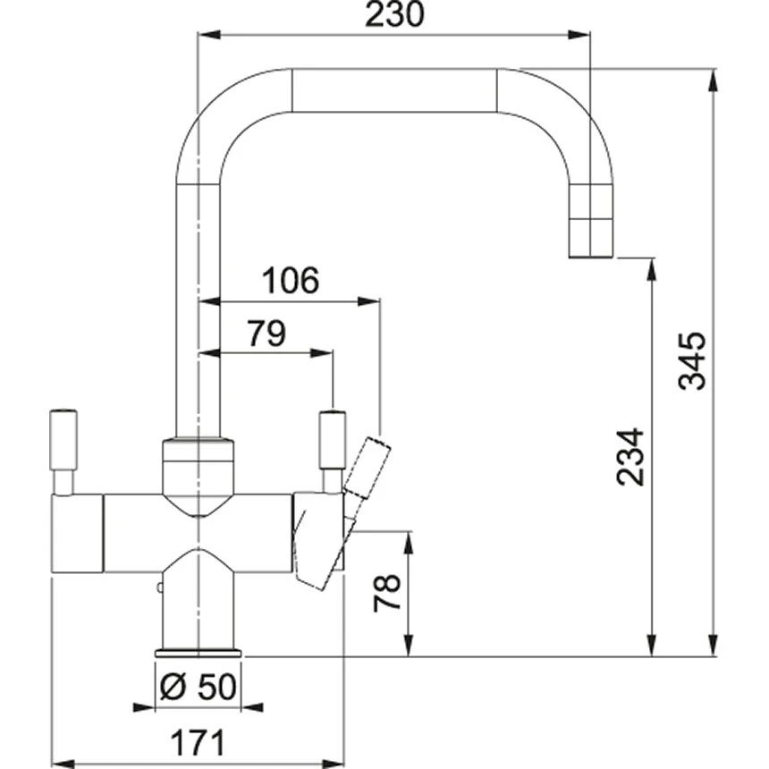 Franke Omni Contemporary 4-in-1 Manual Kitchen Tap - Stainless Steel - 119.0517.663 5 Franke Omni Contemporary 4-in-1 Manual Kitchen Tap - Stainless Steel - 119.0517.663 - Image 3