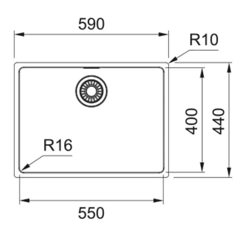 Franke Maris 1 Bowl Undermount Kitchen Sink MRX 110-55 - Stainless Steel - 122.0553.947 4 Franke Maris 1 Bowl Undermount Kitchen Sink MRX 110-55 - Stainless Steel - 122.0553.947 - Image 2