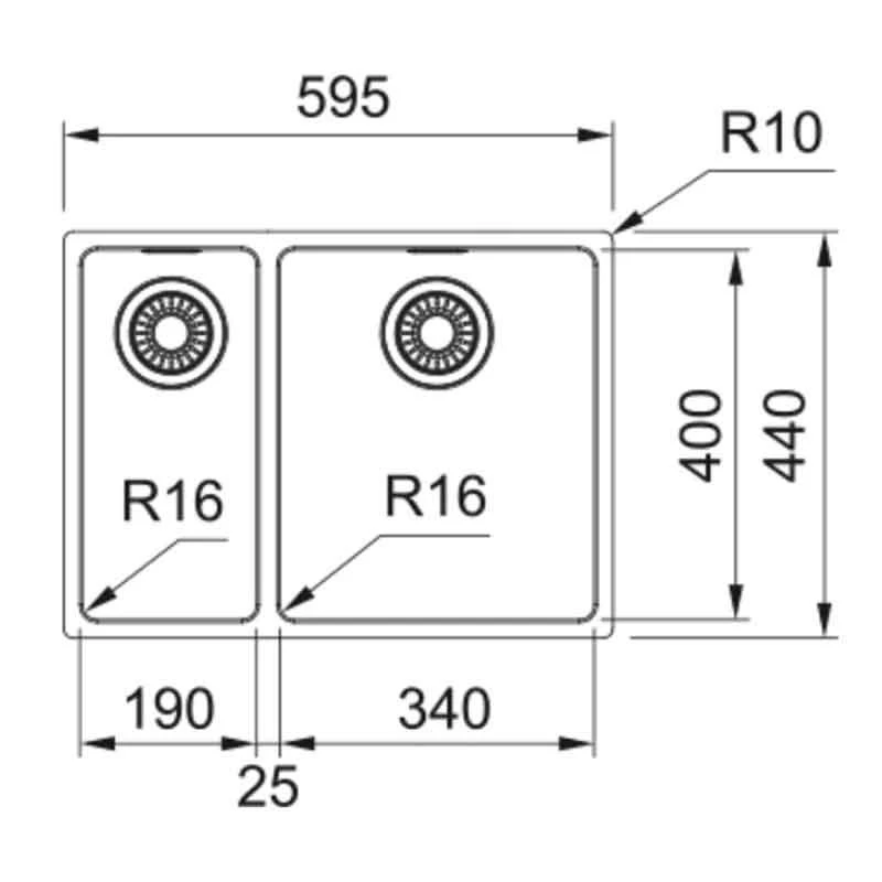Franke Maris 1.5 Bowl Undermount Kitchen Sink MRX 160-34-19 - Stainless Steel - 122.0553.949 4 Franke Maris 1.5 Bowl Undermount Kitchen Sink MRX 160-34-19 - Stainless Steel - 122.0553.949 - Image 2