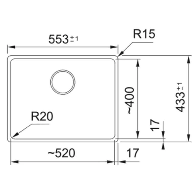 Franke Maris 1 Bowl Undermount Fragranite Kitchen Sink MRG 110-52 - Polar White - 125.0688.505 4 Franke Maris 1 Bowl Undermount Fragranite Kitchen Sink MRG 110-52 - Polar White - 125.0688.505 - Image 2