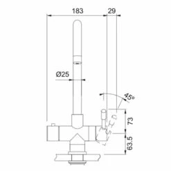 Franke Minerva Helix 3-in-1 Manual Kitchen Tap - Stainless Steel - 119.0518.863 -Best Kitchen Items franke minerva 1190518863 dimensions 1