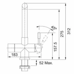 Franke Minerva Mondial 4-in-1 Electronic Kitchen Tap - Copper - 119.0625.348 -Best Kitchen Items franke minerva 1190625348 dimensions 1