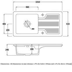 RAK Ceramics Gourmet Sink 4 - Single Bowl Kitchen Sink With Reversible Drainer - GOSINK4V2 -Best Kitchen Items g o gosink4v2 2