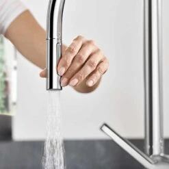 Hansgrohe Talis M54 Single Lever Kitchen Mixer Tap 210 With Pull-Out Spray 2 Spray Modes - Chrome - 72800000 -Best Kitchen Items h a hansgrohe 72800000 lifestyle1