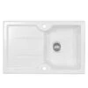 Thomas Denby Harmony Compact 1 Bowl Reversible Ceramic Kitchen Sink & Drainer - White - HAR7810WH -Best Kitchen Items h a har7810wh