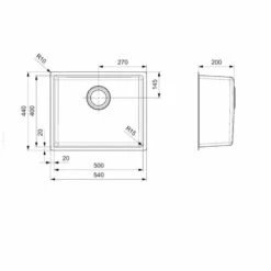 Reginox Houston 1 Bowl Integrated Sink - HOUSTON 50X40 -Best Kitchen Items h o houston50x40 dimensions