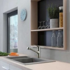 Hansgrohe Focus M42 Single Lever Kitchen Mixer Tap 150 With Pull-Out Spout Single Spray Mode - Stainless Steel - 71814800 6 Hansgrohe Focus M42 Single Lever Kitchen Mixer Tap 150 With Pull-Out Spout Single Spray Mode - Stainless Steel - 71814800 -Best Kitchen Items hansgrohe 71814800 lifestyle