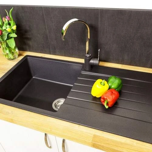 Reginox Harlem 1 Bowl Grey Silver Granite Composite Sink - HARLEM 10 GS 4 Reginox Harlem 1 Bowl Grey Silver Granite Composite Sink - HARLEM 10 GS - Image 2