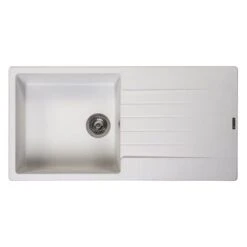 Reginox Harlem 10 1 Bowl Sink And Drainer - Pure White - HARLEM 10 PW