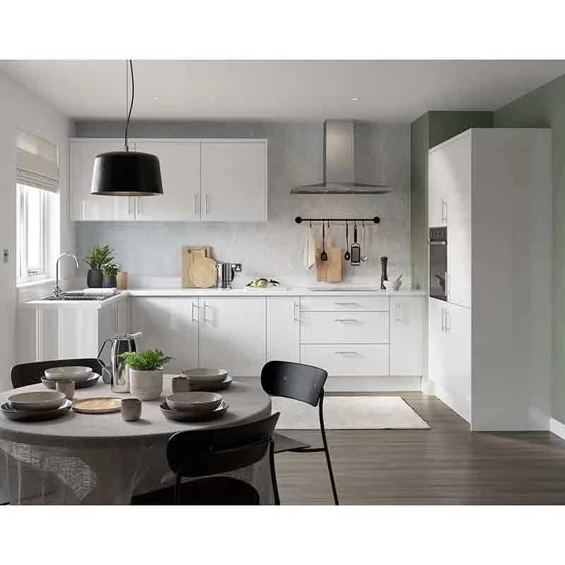 Kitchen Kit Slab 600mm Base Oven Cabinet - Super Gloss - White - Flatpacked - FKKF0005 4 Kitchen Kit Slab 600mm Base Oven Cabinet - Super Gloss - White - Flatpacked - FKKF0005 - Image 2