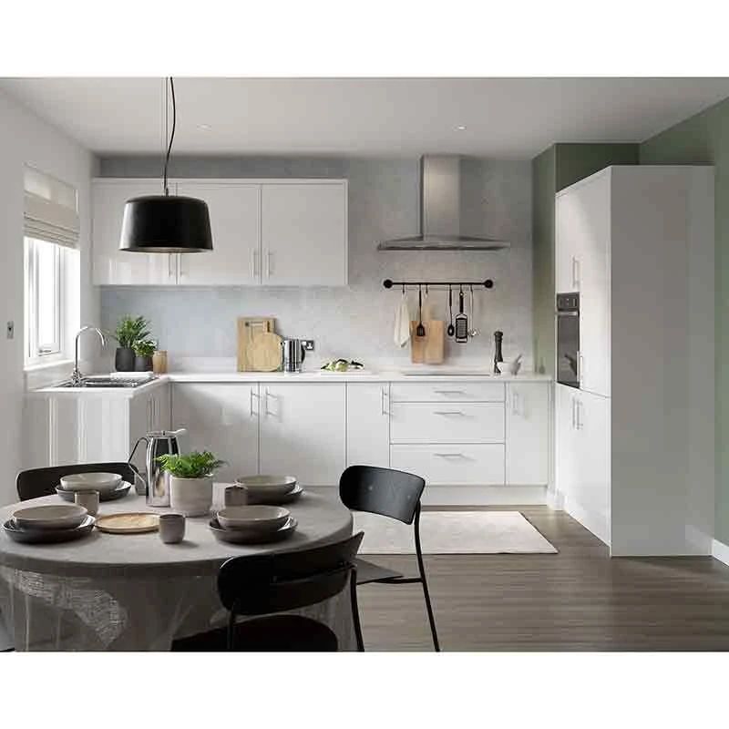 Kitchen Kit Slab 400mm Wall Cabinet - Super Gloss - White - Flatpacked - FKKF0012 4 Kitchen Kit Slab 400mm Wall Cabinet - Super Gloss - White - Flatpacked - FKKF0012 - Image 2
