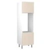 Kitchen Kit Slab 600mm Tall Double Oven Housing - Super Gloss - Cashmere - Flatpacked - FKKF0121 -Best Kitchen Items k i kitchen kit fkkf0121