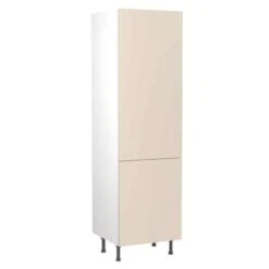 Kitchen Kit Slab 600mm Tall Larder Cabinet - Super Gloss - Cashmere - Flatpacked - FKKF0134